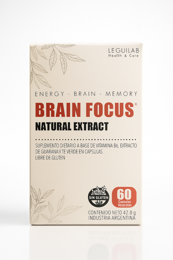 Brain Focus - Nootrópico. Cafeina + L Teanina 60 Caps