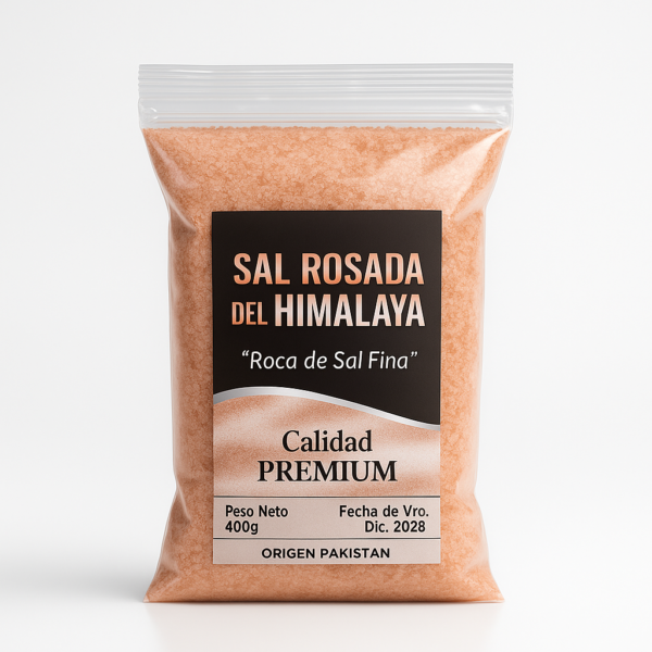 Sal Rosada Del Himalaya Fina 400grs - Origen Pakistan