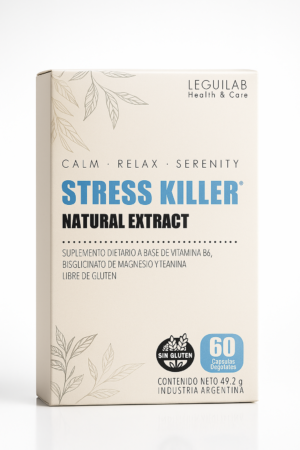 Stress Killer. Magnesio Bisglicinato 200 Mg + Teanina 170mg.