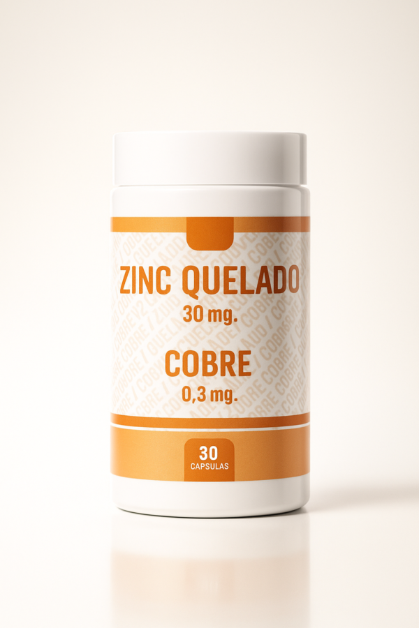 Zinc 30mg con cobre 0.3mg x30