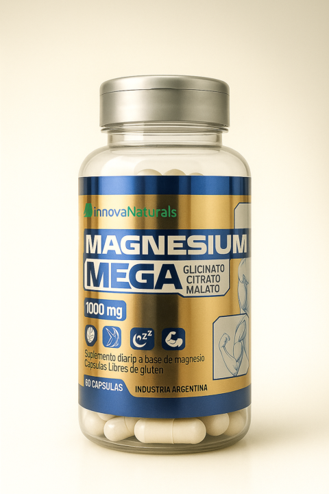 MEGA MAGNESIO X60 CAPSULAS (GLICINATO, CITRATO, MALATO)