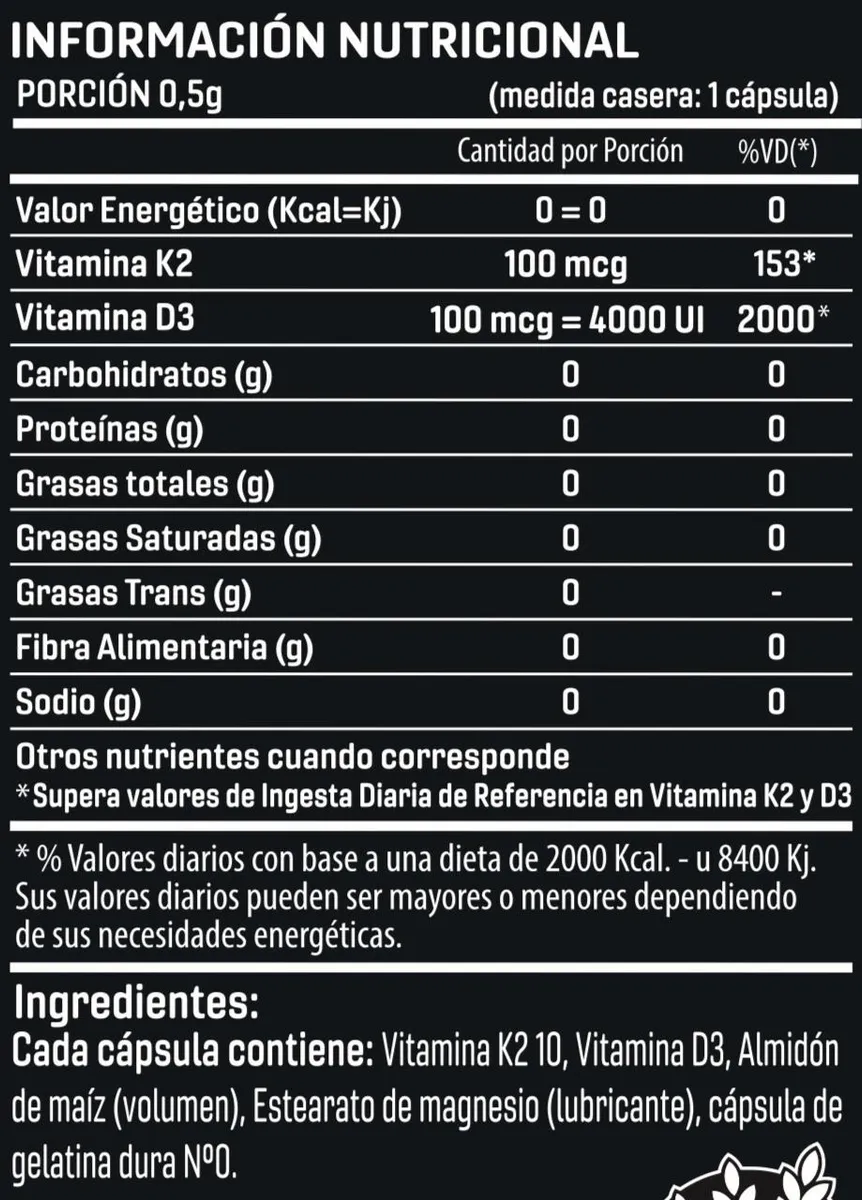 Vitamina Mk7 + D3 X 30 Caps SN - Imagen 2