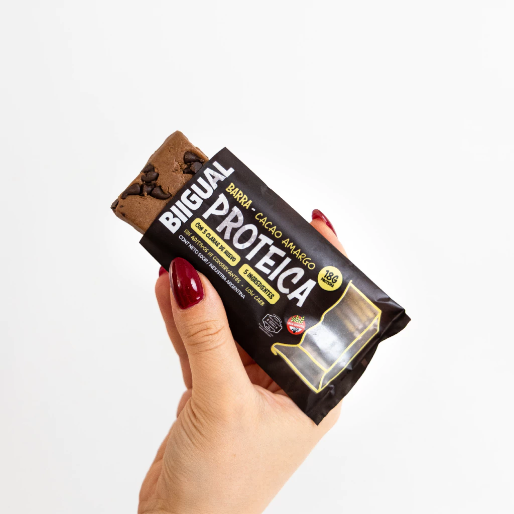 BARRA PROTEICA NATURAL SABOR CACAO AMARGO- BIIGUAL