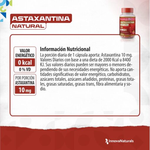 ASTAXANTINA 10MG X30 CAPS INNOVA NATURALS - Imagen 3