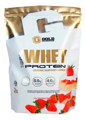 WHEY PROTEIN 100% GOLD NUTRITION 2LB - FRUTILLA