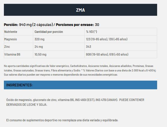 ZMA X60 CAPSULAS - ENA - Imagen 2