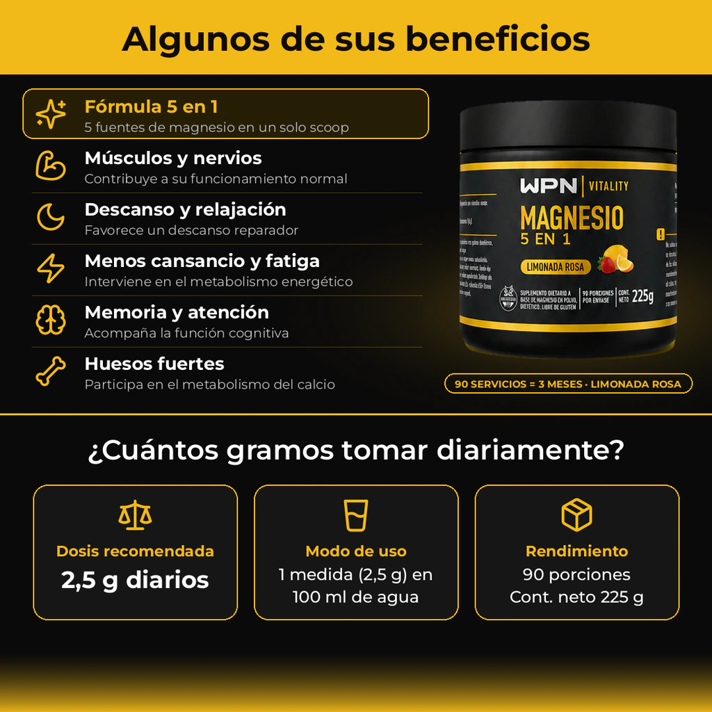 MAGNESIO 5 EN 1 "WPN" X225GR - Imagen 3
